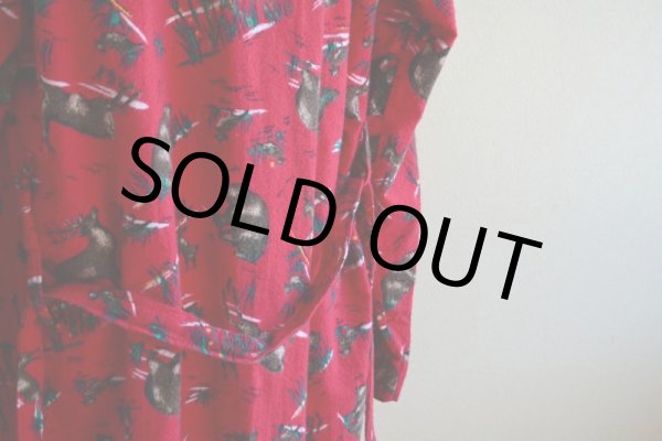 画像8: 1980s ST.JOHN'S BAY プリントネルガウン　 実寸M  (8)