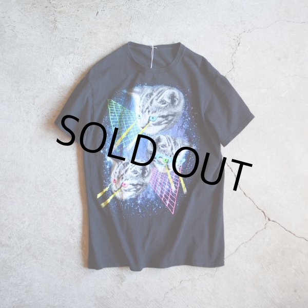 画像5: 1990s 猫の目から怪光線Tシャツ　 実寸M  (5)