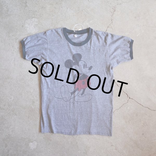 画像2: 1980s MICKEY MOUSE リンガーTシャツ　 実寸M  (2)