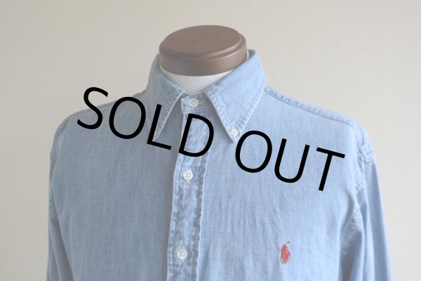 画像5: RalphLauren シャンブレーBDシャツ  表記M  (5)