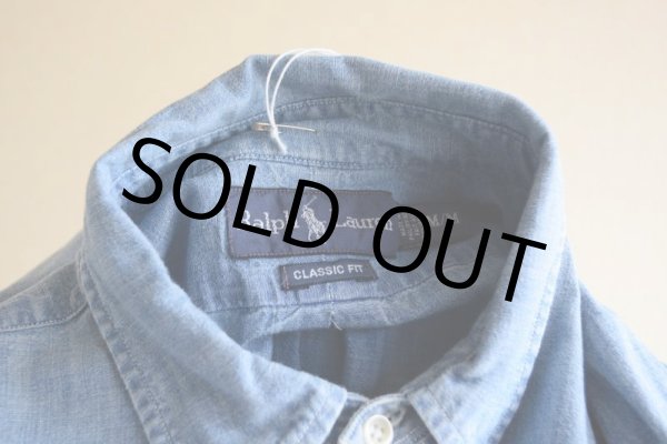 画像9: RalphLauren シャンブレーBDシャツ  表記M  (9)