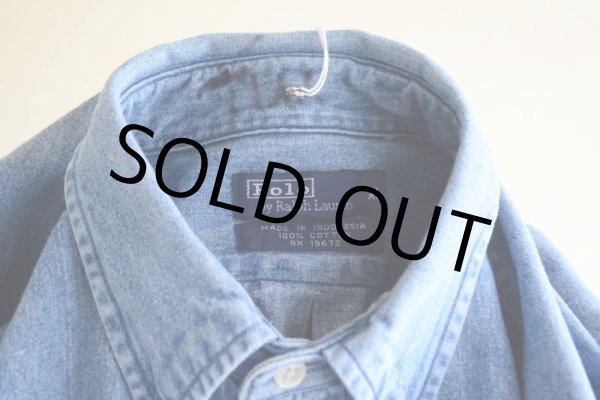 画像9: RalphLauren デニムBDシャツ　 表記Boys XL  (9)