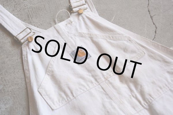 画像5: 1990s Carhartt 生成りオーバーオール  MADE IN USA  表記W36 L30  (5)