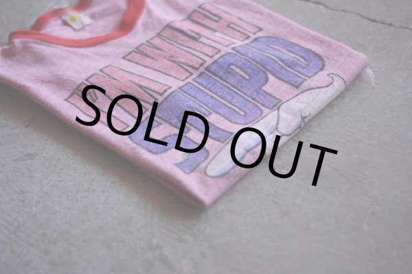 画像16: 1970s I'M WITH STUPID 杢リンガーTシャツ　 表記M  (16)