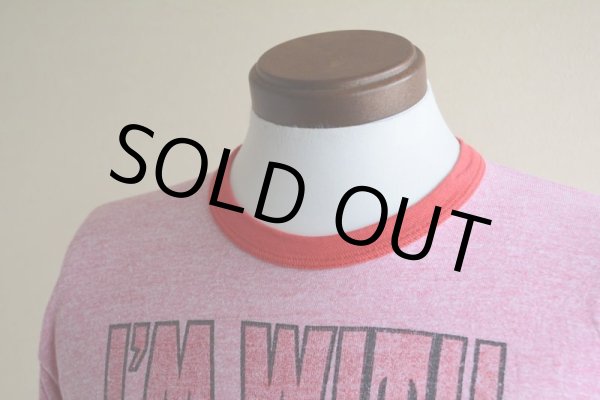 画像6: 1970s I'M WITH STUPID 杢リンガーTシャツ　 表記M  (6)