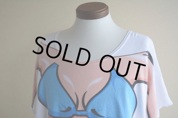 画像5: 1990s〜 ビキニだまし絵Tシャツ　 両面プリント　 実寸XL〜  (5)