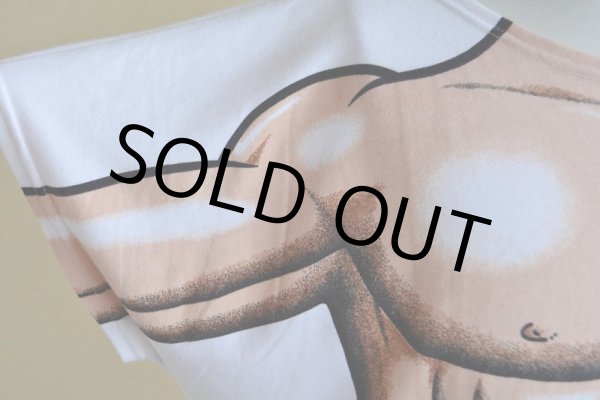 画像7: 1990s〜 筋肉だまし絵Tシャツ　 両面プリント　 実寸L-XL  (7)