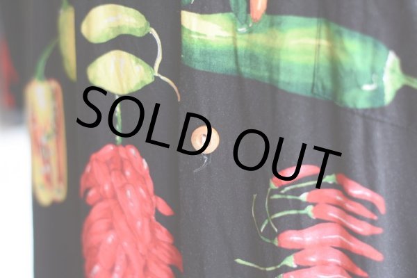 画像5: PARADISE FOUND 唐辛子柄レーヨンアロハシャツ　 表記M  (5)