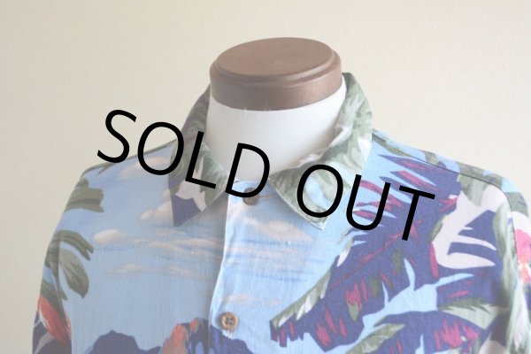 画像5: NAUTICA フラガール柄アロハシャツ　 LINEN×RAYON　 表記M  (5)