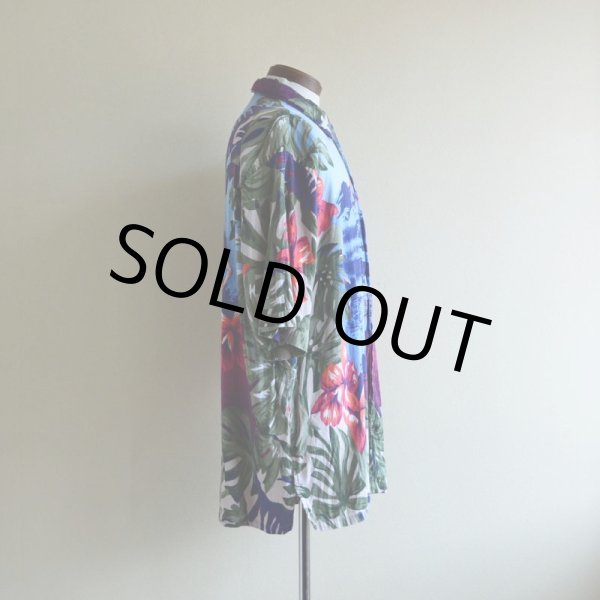 画像2: NAUTICA フラガール柄アロハシャツ　 LINEN×RAYON　 表記M  (2)