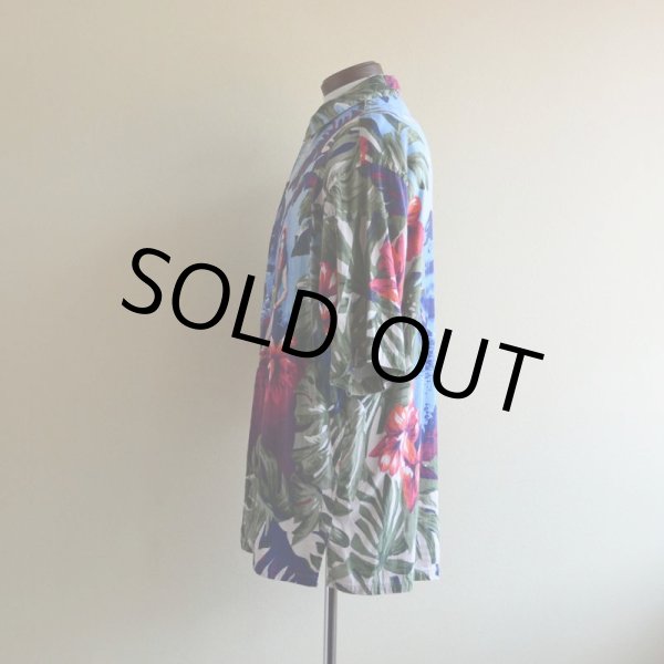 画像4: NAUTICA フラガール柄アロハシャツ　 LINEN×RAYON　 表記M  (4)