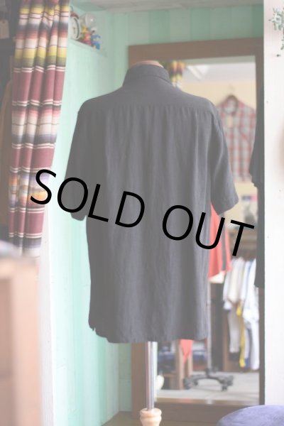 画像3: SILK×LINEN S/S SHIRT　 BLK×PNK　 表記M　 [HamburgCafe ORIGINAL RE-MAKE]  (3)