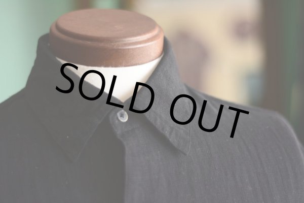 画像4: SILK×LINEN S/S SHIRT　 BLK×PNK　 表記M　 [HamburgCafe ORIGINAL RE-MAKE]  (4)