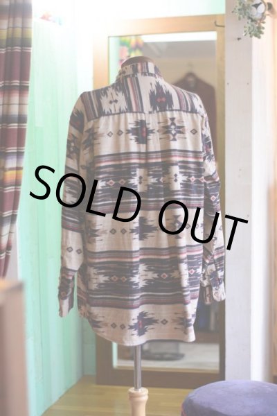 画像3: WOOD＆WATER ネイティブ柄コットンシャツ　 表記L  (3)