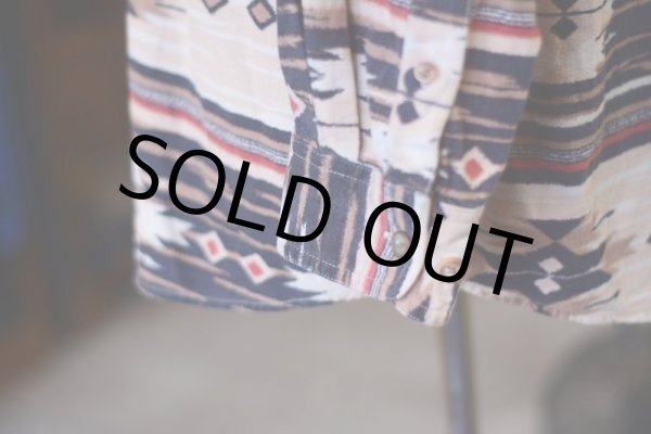 画像5: WOOD＆WATER ネイティブ柄コットンシャツ　 表記L  (5)