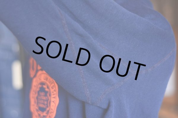 画像7: 1980s UTICA COLLEGE カレッジスウェット  フロッキープリント  実寸L  (7)