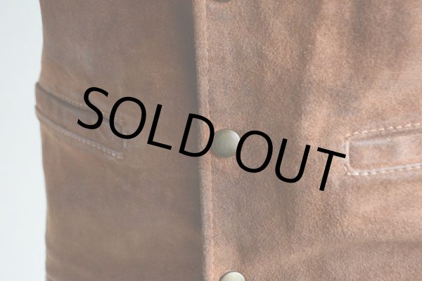 画像7: 1970s BERMAN BUKSKIN スウェードレザーベスト　 表記38  (7)