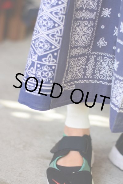 画像2: VINTAGE Bandana Skirt /NVY　 [HamburgCafe ORIGINAL RE-MAKE]  (2)