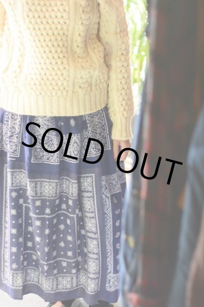 画像3: VINTAGE Bandana Skirt /NVY　 [HamburgCafe ORIGINAL RE-MAKE]  (3)