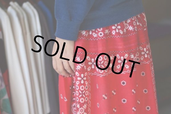 画像5: VINTAGE Bandana Skirt /RED　 [HamburgCafe ORIGINAL RE-MAKE]  (5)