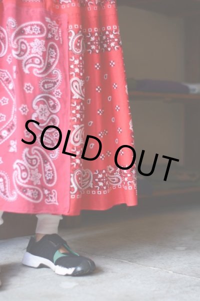 画像3: VINTAGE Bandana Skirt /RED　 [HamburgCafe ORIGINAL RE-MAKE]  (3)