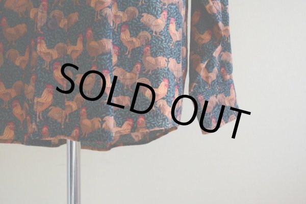 画像9: ニワトリ柄コットンシャツ  実寸L  (9)