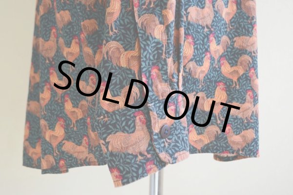 画像10: ニワトリ柄コットンシャツ  実寸L  (10)