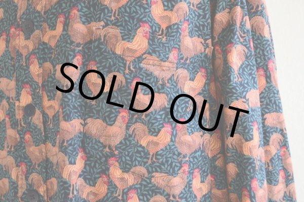画像8: ニワトリ柄コットンシャツ  実寸L  (8)