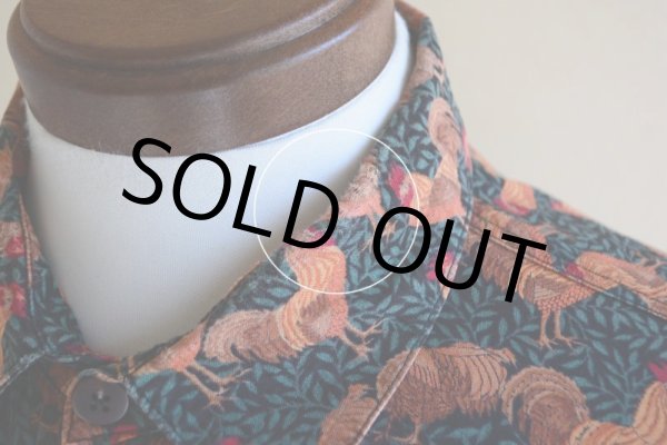 画像6: ニワトリ柄コットンシャツ  実寸L  (6)