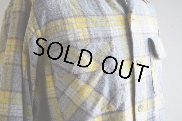 画像8: 1950s PENDLETON ウールシャツ  YEL×GRY  表記M  (8)