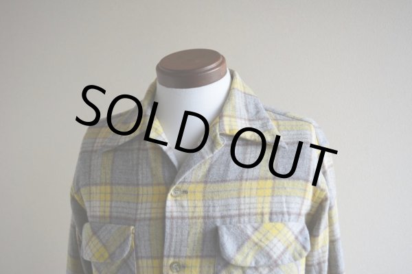 画像6: 1950s PENDLETON ウールシャツ  YEL×GRY  表記M  (6)