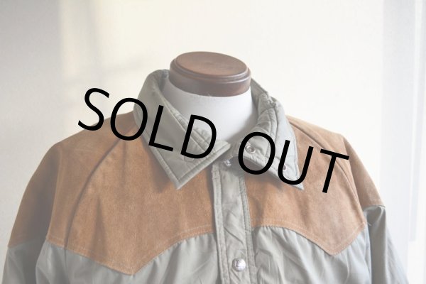 画像9: 1970s Woolrich レザーヨークダウンジャケット  表記L  (9)