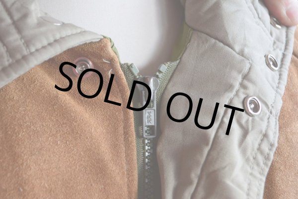 画像10: 1970s Woolrich レザーヨークダウンジャケット  表記L  (10)