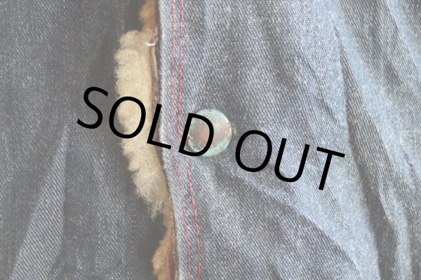 画像8: VINTAGE デニムボアジャケット  ムートンボアライナー  実寸ML  (8)