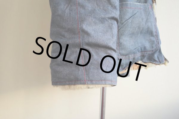 画像11: VINTAGE デニムボアジャケット  ムートンボアライナー  実寸ML  (11)