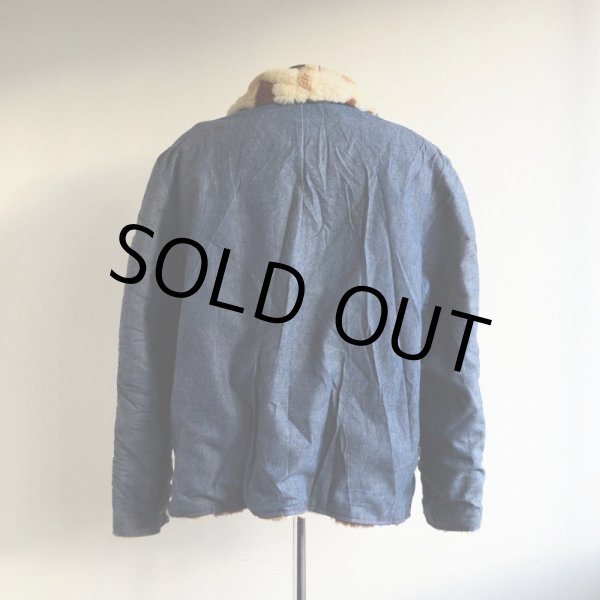 画像4: VINTAGE デニムボアジャケット  ムートンボアライナー  実寸ML  (4)