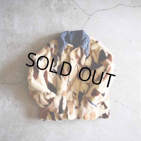 画像19: VINTAGE デニムボアジャケット  ムートンボアライナー  実寸ML  (19)