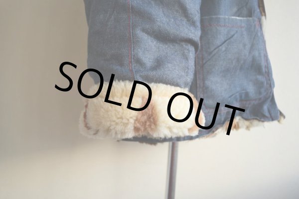 画像12: VINTAGE デニムボアジャケット  ムートンボアライナー  実寸ML  (12)