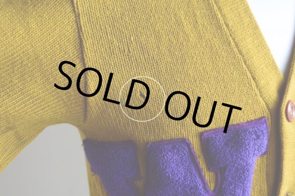 画像13: 1950s ELLERMAN Co. レタードカーディガン  実寸S  (13)