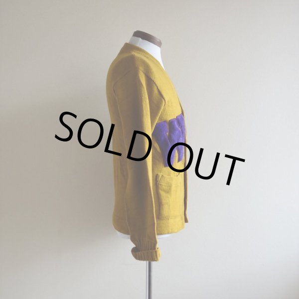 画像2: 1950s ELLERMAN Co. レタードカーディガン  実寸S  (2)