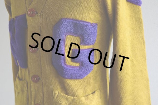 画像7: 1950s ELLERMAN Co. レタードカーディガン  実寸S  (7)