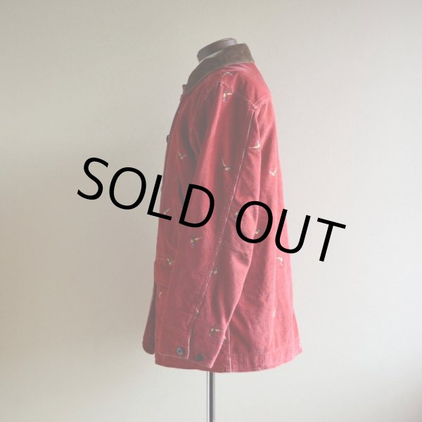 画像4: 2000s L.L.Bean 鳥刺繍コーデュロイハンティングジャケット  表記WOMEN'S M  (4)