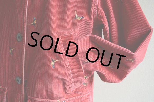 画像11: 2000s L.L.Bean 鳥刺繍コーデュロイハンティングジャケット  表記WOMEN'S M  (11)