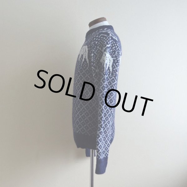 画像4: BOATHOUSE ROW トナカイ柄ウールセーター  表記S  (4)