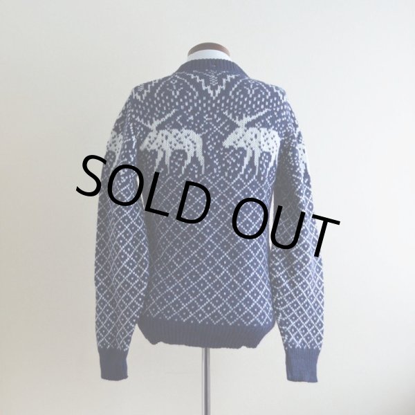 画像3: BOATHOUSE ROW トナカイ柄ウールセーター  表記S  (3)