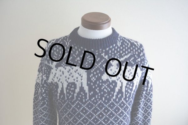 画像6: BOATHOUSE ROW トナカイ柄ウールセーター  表記S  (6)