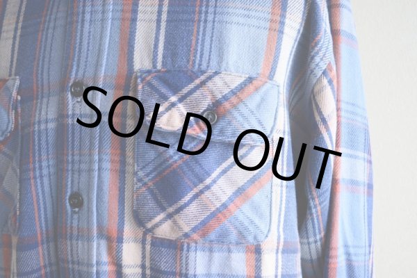 画像7: 1980s FIVEBROTHER ヘビーネルシャツ  表記L  (7)