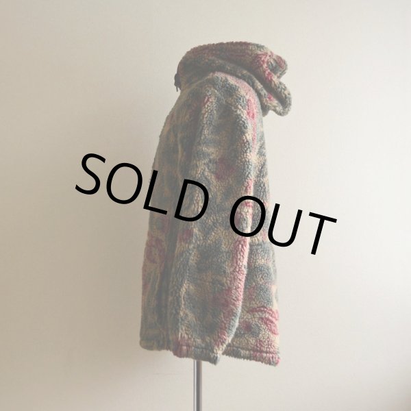 画像4: 1990s Woolrich フルジップ総柄ボアパーカー  表記WOMEN'S S  (4)