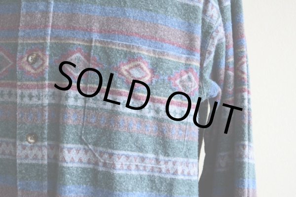 画像7: 1990s L.L.Bean 総柄ネルシャツ  表記L  (7)