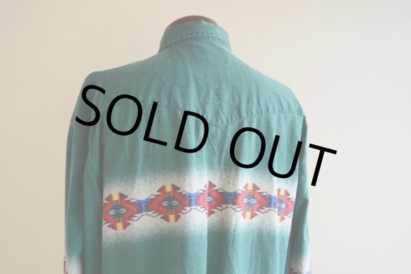 画像12: 1990s Wrangler ネイティブ柄ウエスタンシャツ  実寸XL  (12)